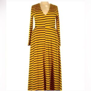 Striped Yellow and Black Maxi Dress